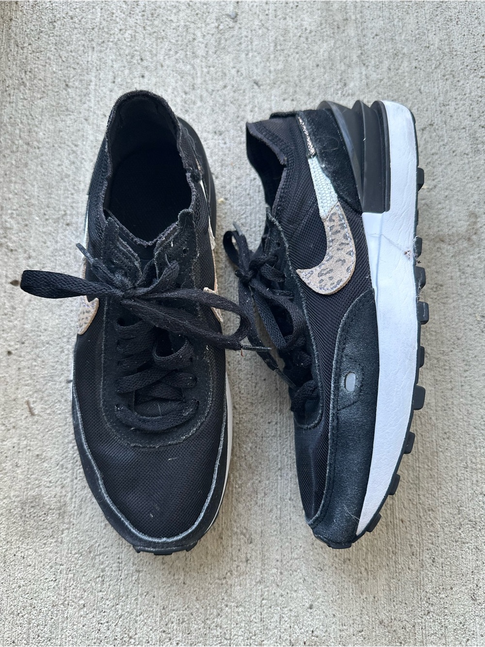 Nike Waffle One Black Leopard (Women's) Size 6.5